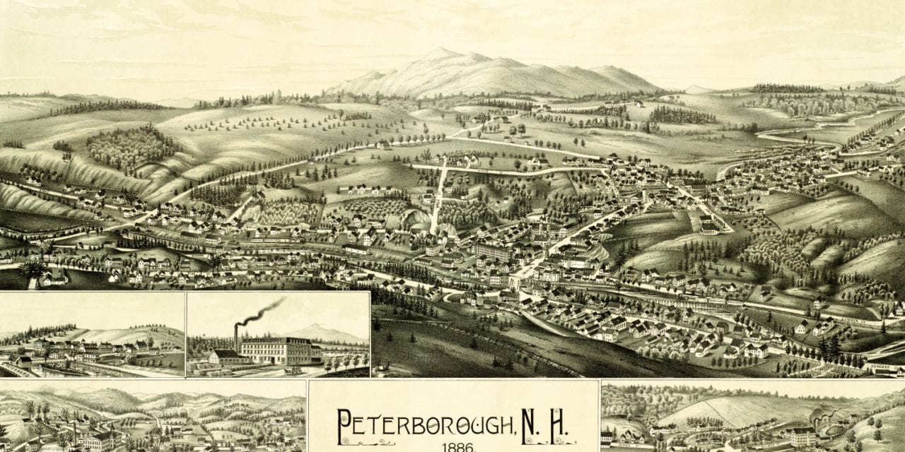 Historic map of Peterborough, New Hampshire from 1886