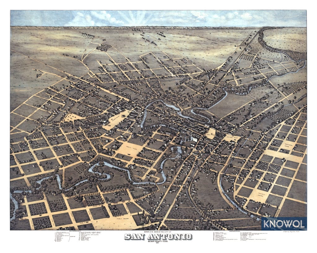 Map of San Antonio Texas in 1873