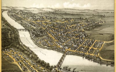 Bird’s eye view of Apollo, Pennsylvania in 1896