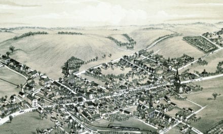 Bird’s eye view of Bath, Pennsylvania in 1885