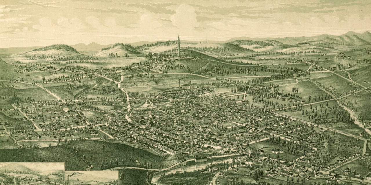 Bird’s eye view of Bennington, Vermont in 1887