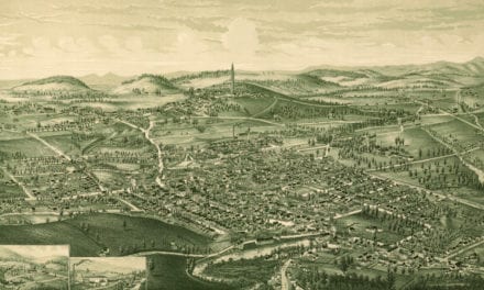 Bird’s eye view of Bennington, Vermont in 1887