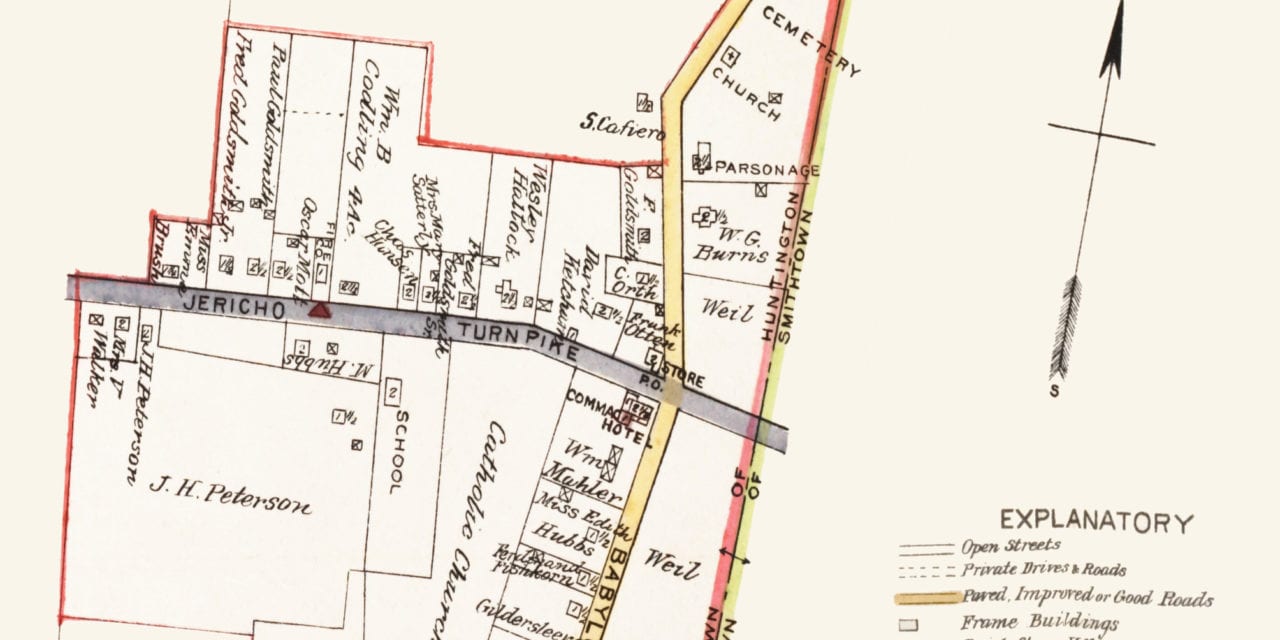 Old road map of Commack, New York from 1915