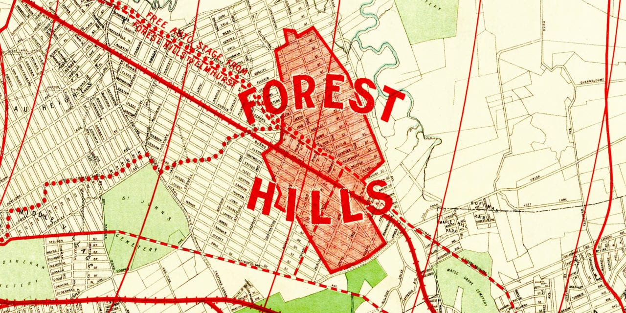 Beautifully restored map of Forest Hills, Queens from 1908