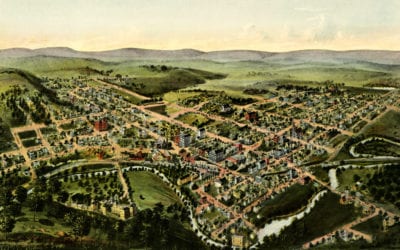 Beautiful bird’s eye view of Oakland, Maryland from 1906