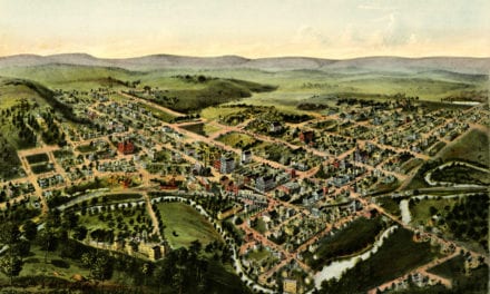 Beautiful bird’s eye view of Oakland, Maryland from 1906