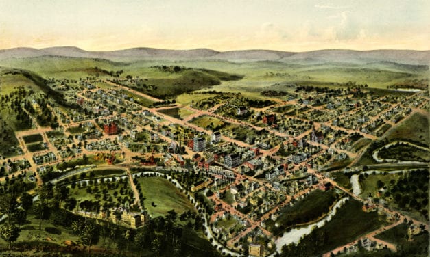 Beautiful bird’s eye view of Oakland, Maryland from 1906