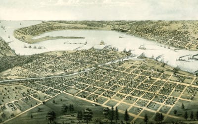 Beautifully restored map of Port Huron, Michigan from 1867