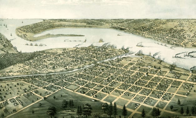 Beautifully restored map of Port Huron, Michigan from 1867