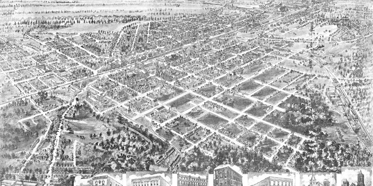 Bird’s eye view of Rocky Mount, North Carolina in 1907