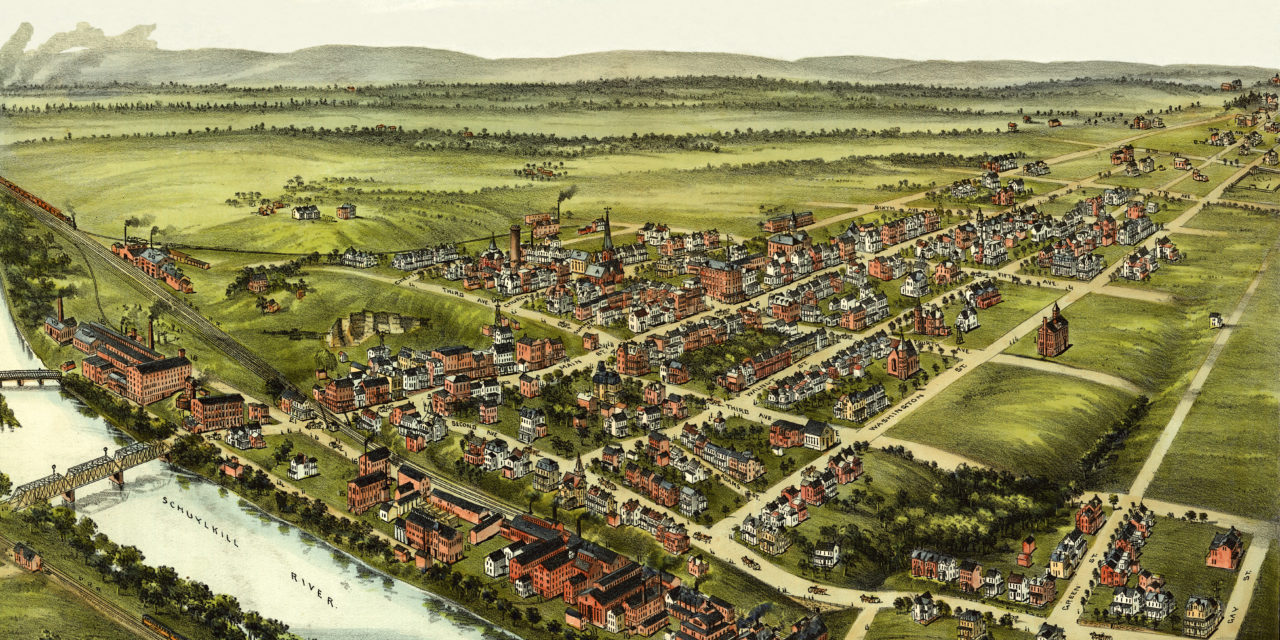Beautifully detailed map of Royersford, PA from 1893