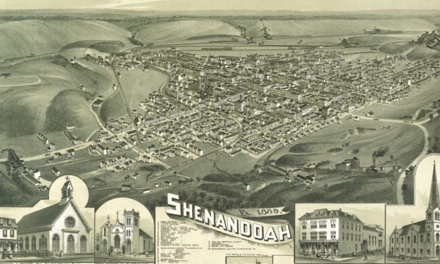 Beautiful bird’s eye view of Shenandoah, PA from 1889