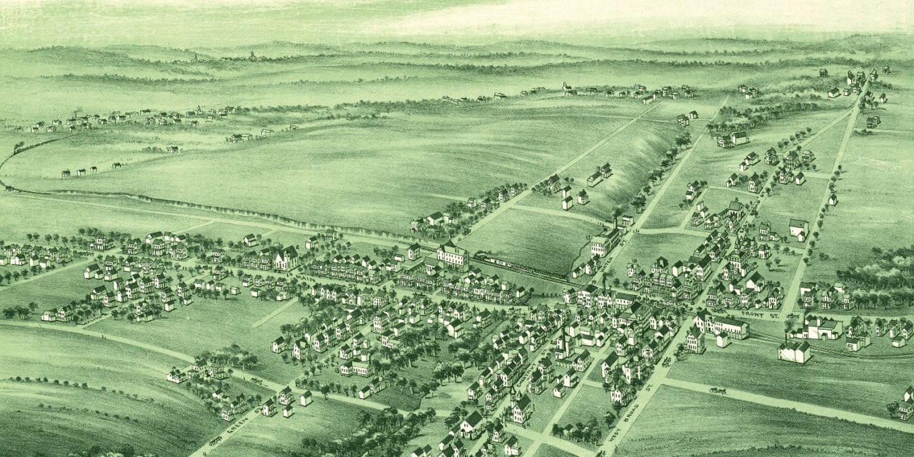 Beautiful old map of Souderton, Pennsylvania from 1894