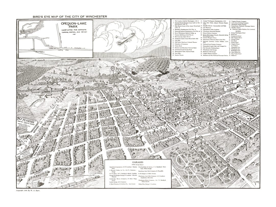 Beautifully detailed map of Winchester, Virginia from 1926 KNOWOL
