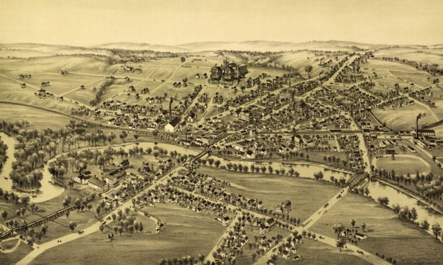 Old map shows bird’s eye view of Cambridgeboro, PA in 1895