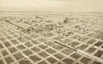 Vintage map shows bird’s eye view of Childress, Texas in 1890