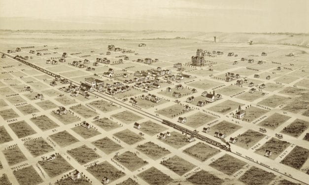 Vintage map shows bird’s eye view of Childress, Texas in 1890