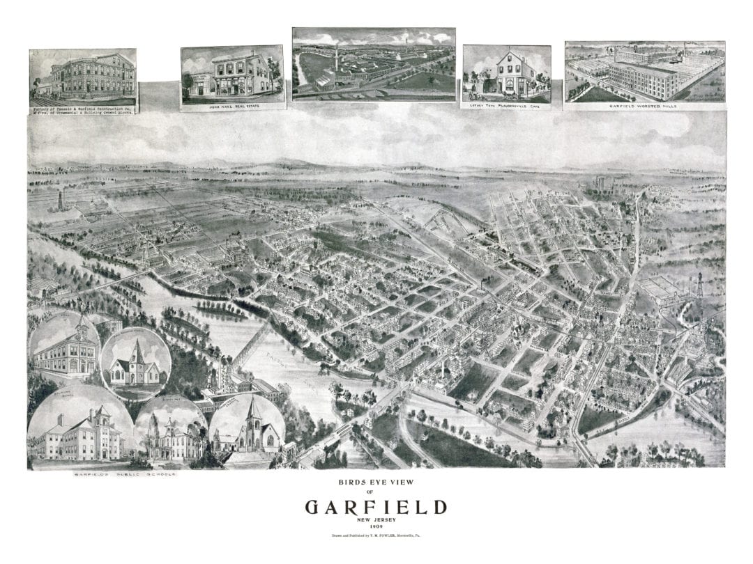 Beautifully restored map of Garfield, New Jersey from 1909 KNOWOL