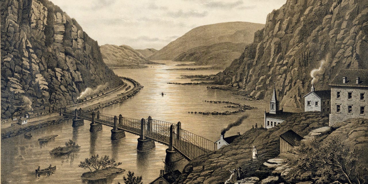 Bird’s eye view of Harper’s Ferry, West Virginia in the 1880’s