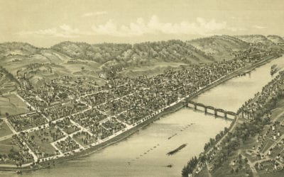 Beautifully restored map of Kittanning, PA from 1896
