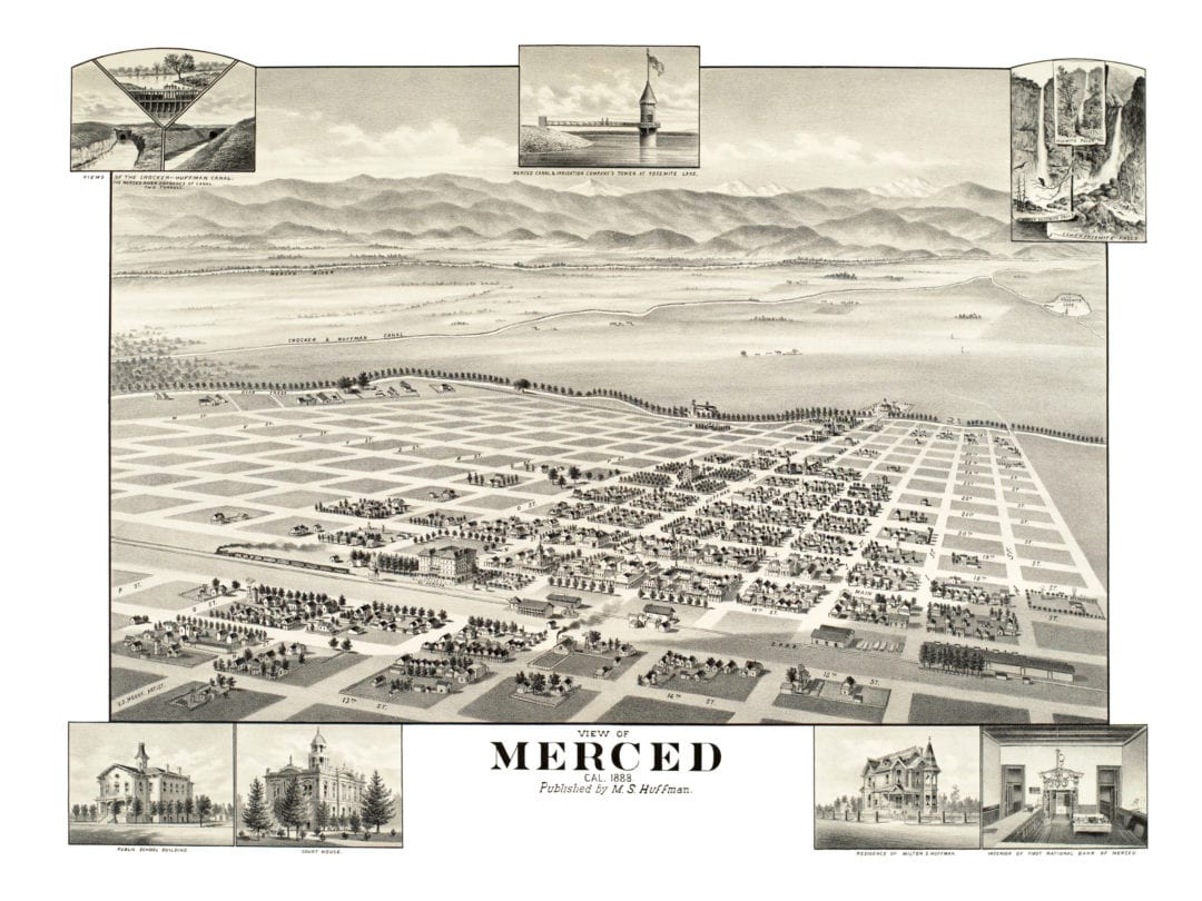 Beautifully restored map of Merced - Merced CA SM 1080x810