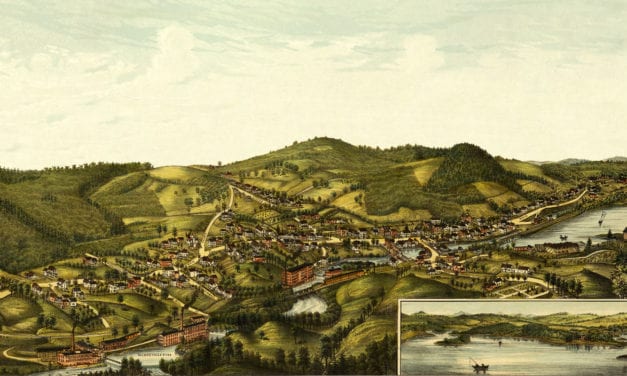 Beautiful bird’s eye view of Milton, New Hampshire from 1888