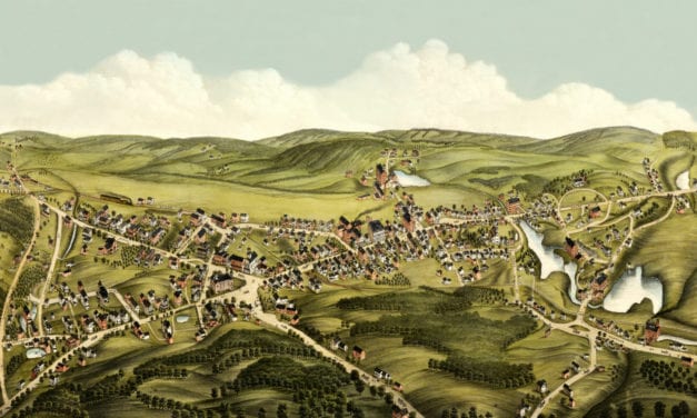 Beautifully restored map shows bird’s eye view of Monson, MA in 1879