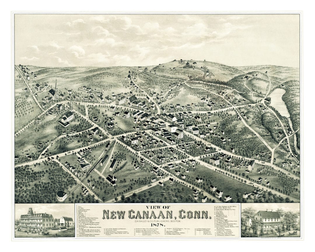 Beautifully restored map of New Canaan, Connecticut from 1878 KNOWOL