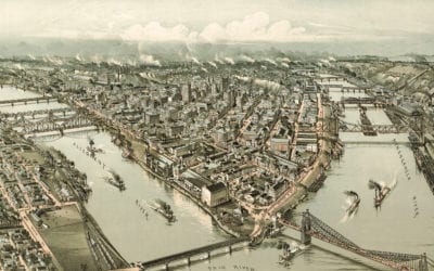 Beautifully restored map of Pittsburgh, PA from 1902
