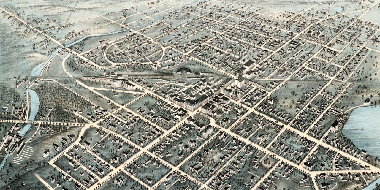 Beautifully restored old map of Pittsfield, MA from 1876