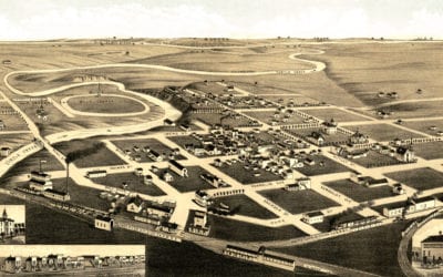 Old historical map of Redfield, South Dakota from 1883