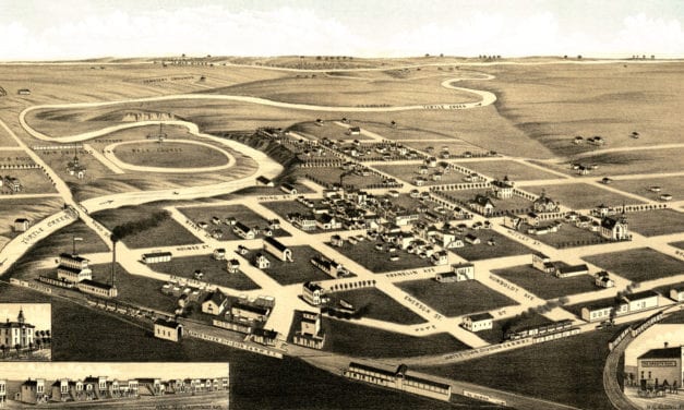 Old historical map of Redfield, South Dakota from 1883