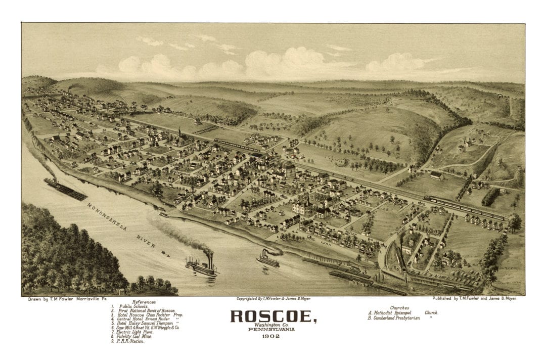 Beautifully restored map of Roscoe, PA from 1902 KNOWOL