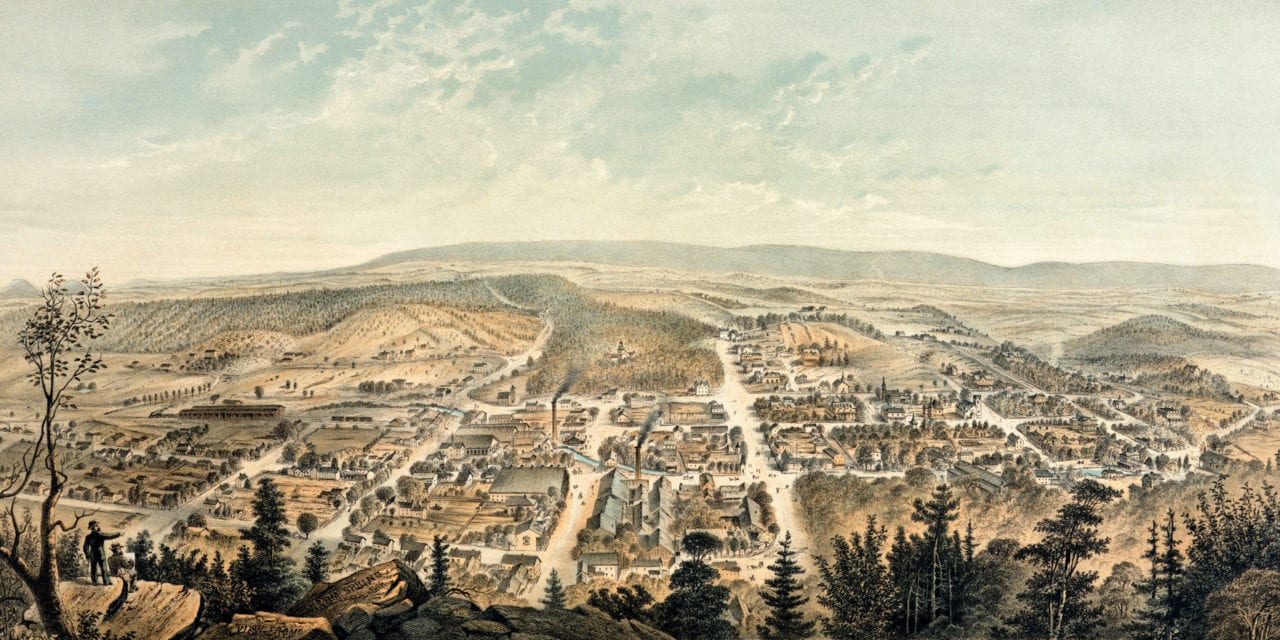 Beautifully restored map of Berkeley Springs, West Virginia from 1889