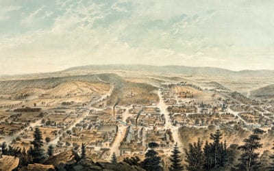 Beautifully restored map of Berkeley Springs, West Virginia from 1889