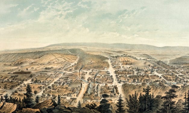 Beautifully restored map of Berkeley Springs, West Virginia from 1889