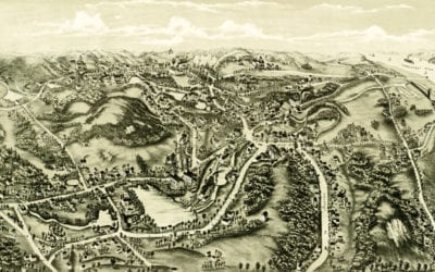 Bird’s eye view of Chester, Connecticut from 1881