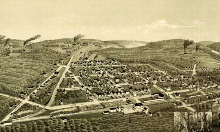 Historical bird’s eye view map of Ironwood, Michigan from 1886