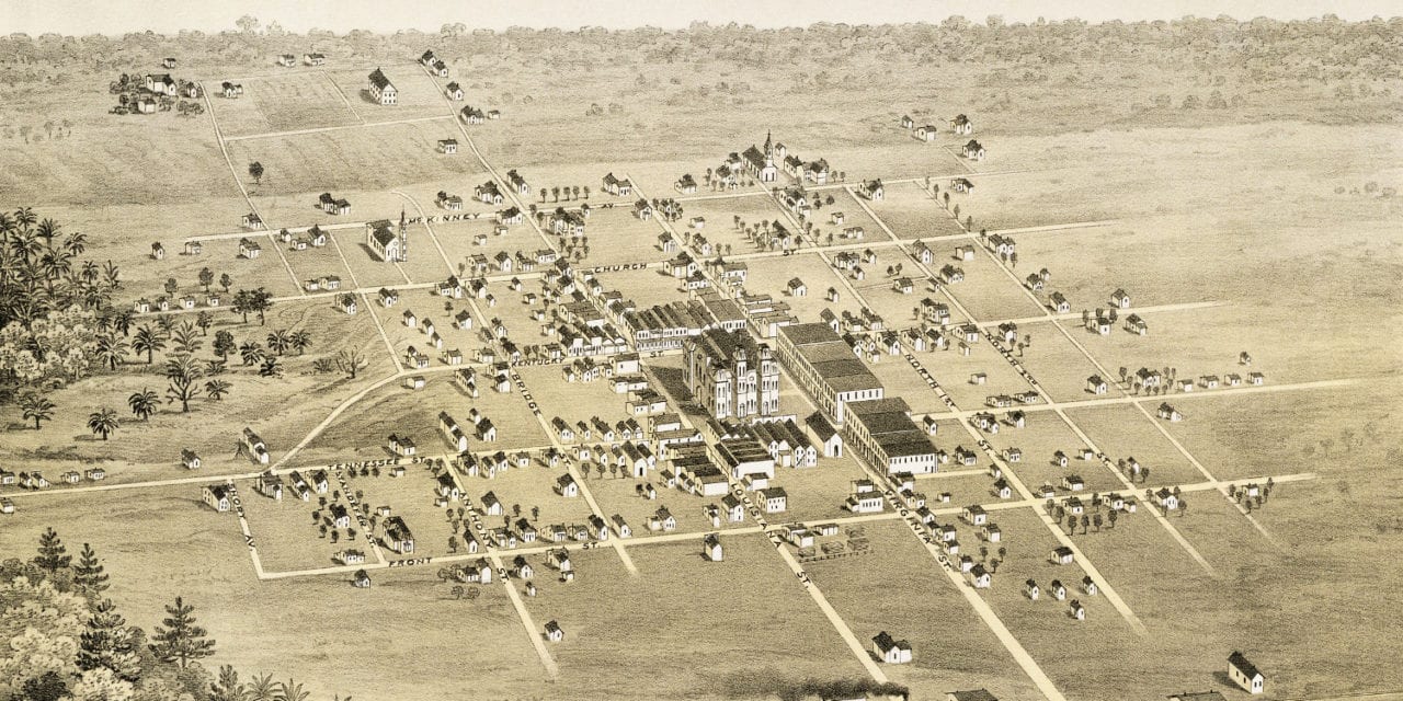 Beautifully restored map of McKinney, Texas from 1876