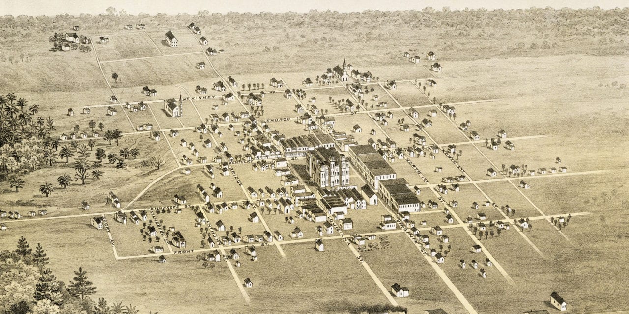 Beautifully restored map of McKinney, Texas from 1876