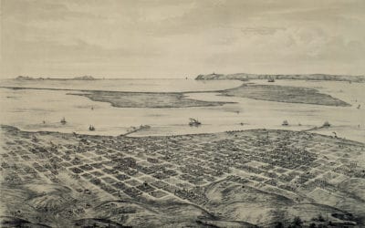 Beautiful bird’s eye view of San Diego, California from 1876