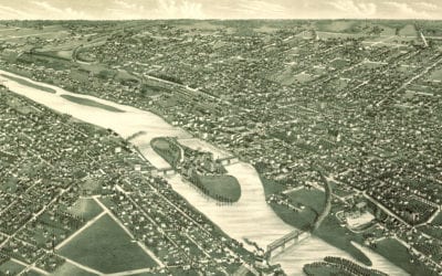 Beautifully restored map of Aurora, Illinois from 1882