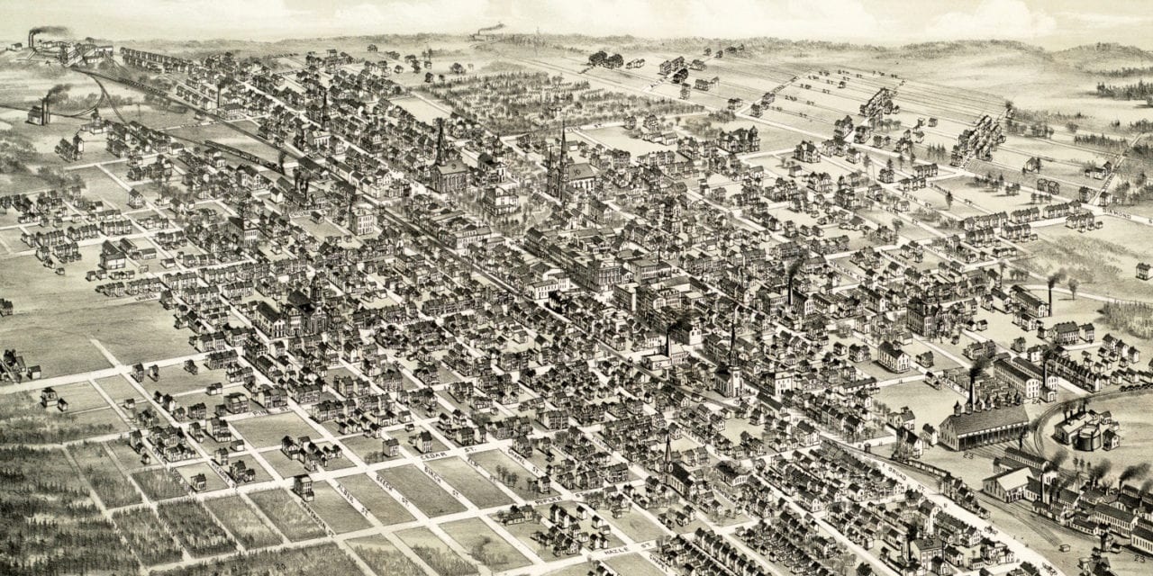 Historic map of Hazleton, Pennsylvania from 1884