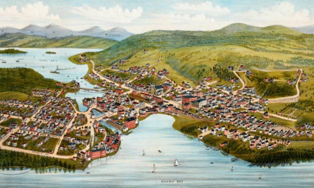 Vintage map of Lake Village & Laconia, New Hampshire in 1883