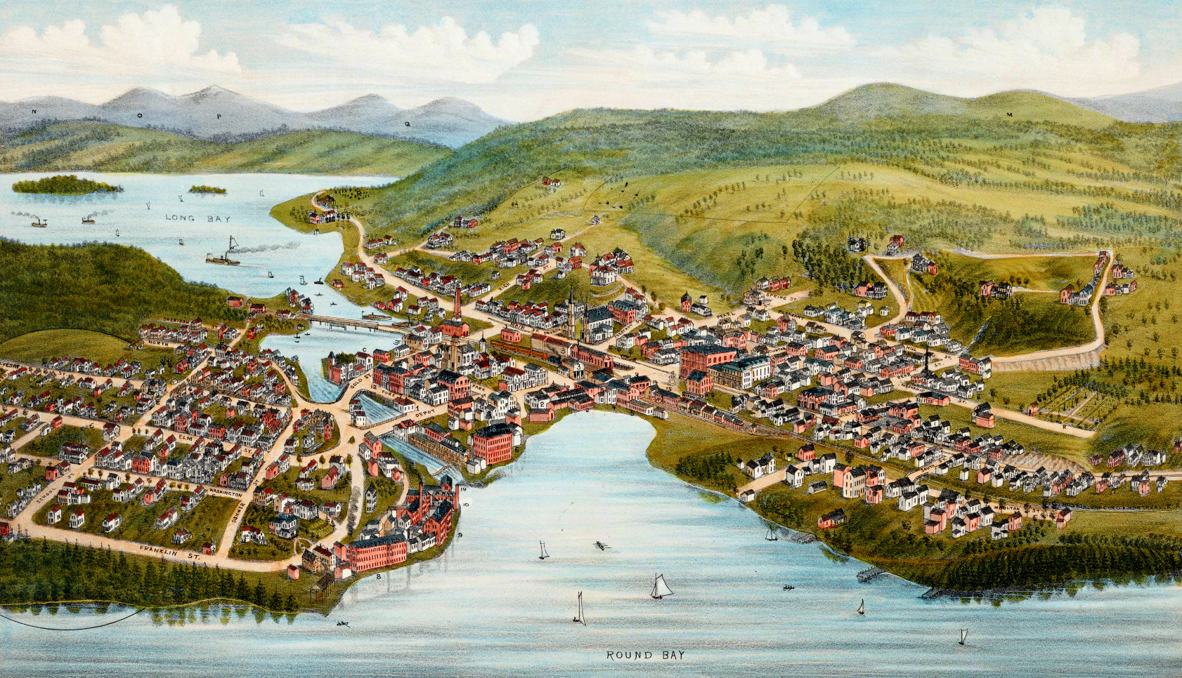 Vintage map of Lake Village & Laconia, New Hampshire in 1883 KNOWOL