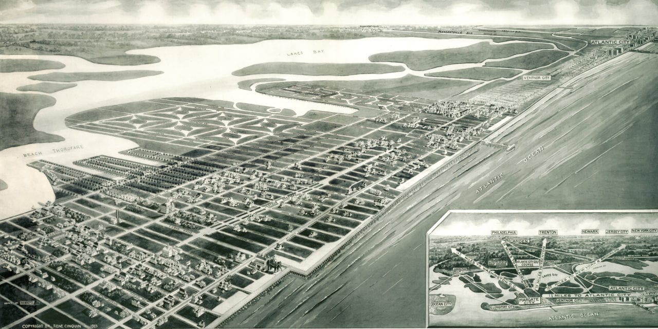 Bird’s eye view of Margate City, New Jersey in 1925