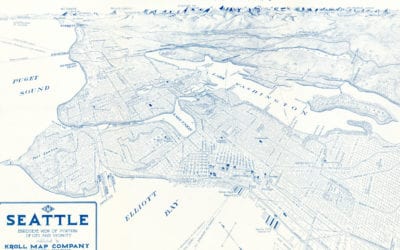 Beautifully restored map of Seattle, Washington from 1925