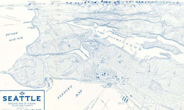 Beautifully restored map of Seattle, Washington from 1925