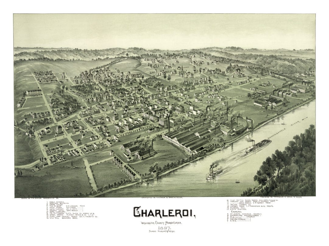 Historical map of Charleroi, Pennsylvania from 1897 KNOWOL