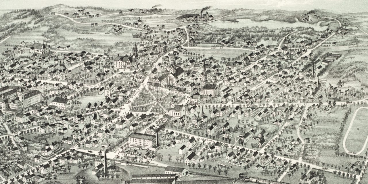 Beautifully restored map of Foxborough, MA from 1888